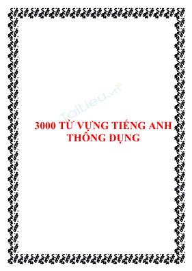 3000 từ vựng tiếng Anh thông dụng